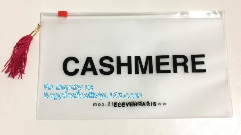 Printing PVC / EVA slider zipper plastic clear swimwear packaging bags, Nylon Zipper Packaging Custom Printed Slider Und