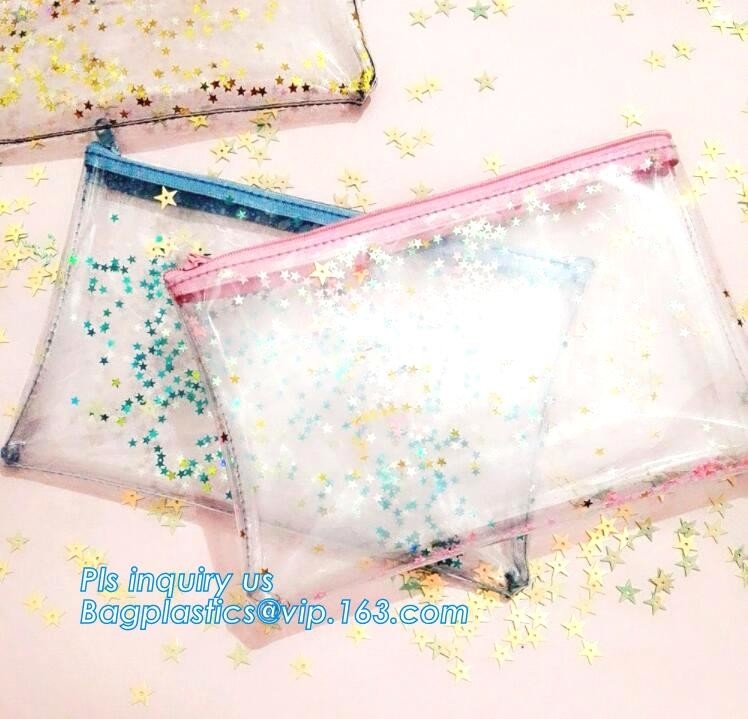 Zipper Sliders Zip Lock Vinyl PVC Bags for Cosmetics Medicine Many Uses, Promotional Clear Vinyl Zipper Bags, slider zip