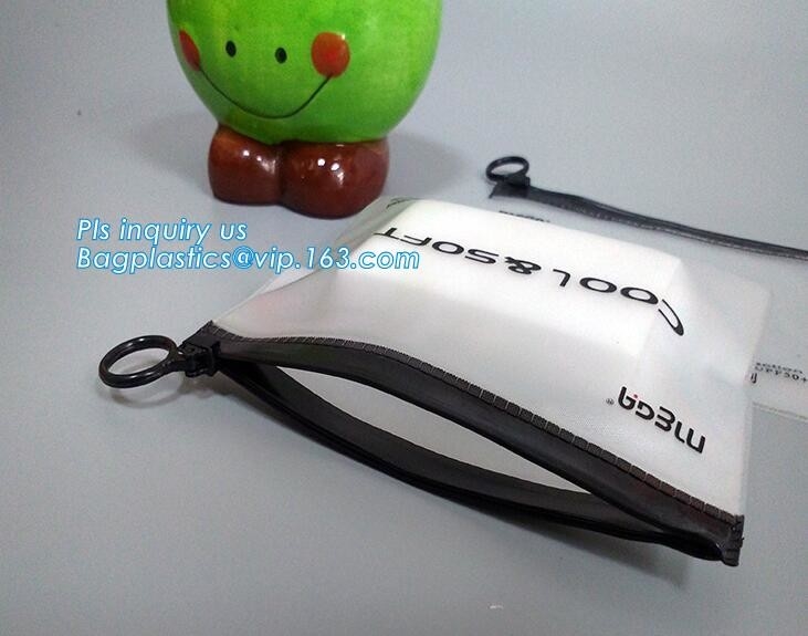 EVA Plastic Promotional Gift Packaging Bag Slider Zipper Bags With Ring Holder, Eco-friendly Slider Zipper Flat Matt Pla