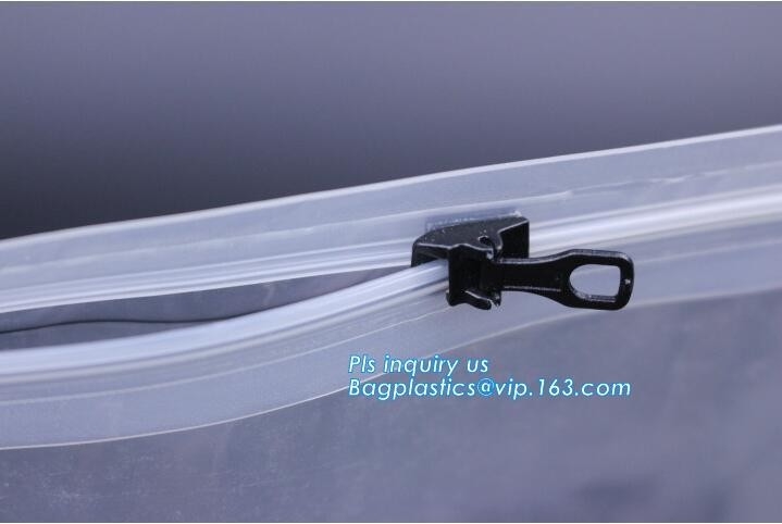 metal packaging slider zipper bag, Slider Zipper PVC Pouch Clear Vinyl PVC k Bag, polyvinyl chloride material plas
