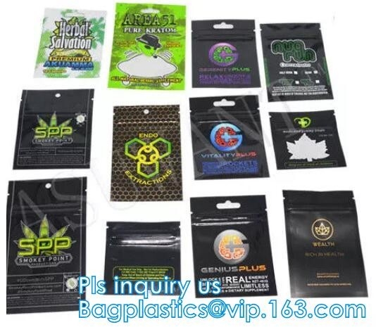 Child Resistant exit Proof Mylar Plastic Bags Packaging With zipper, Child proof k plastic resistant herbs bag, Zi
