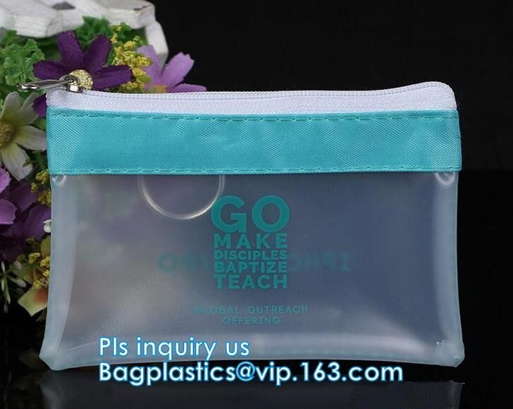 Bikini Plastic Packaging Clear PVC Swimwear Wet Packaging Bag With Zipper, stand up slider k bag for underwear bik