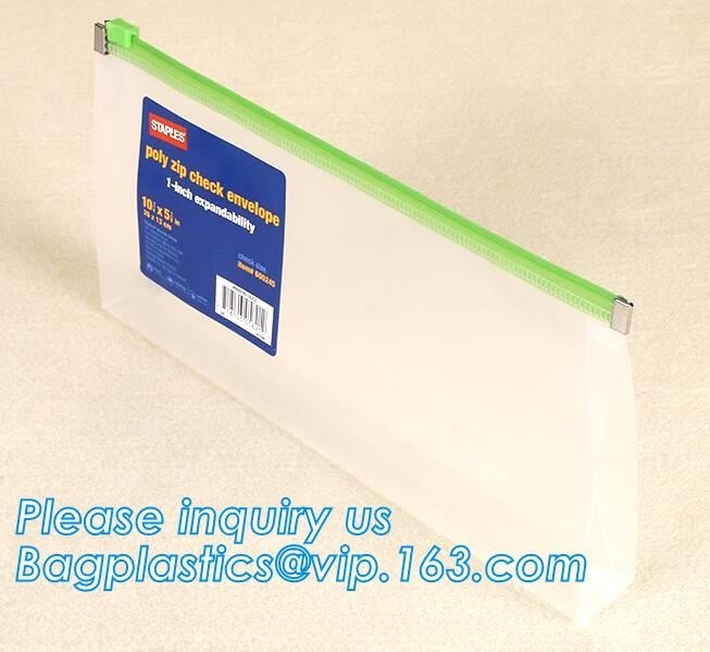 POLY ZIP CHECK ENVELOPE BAGS, CHECK BAG, CHECK ENVELOPE, ZIP PACK,  SYSTEM, SLIDE ZIP CHECK BAG, SLIDER CHECK ENVE