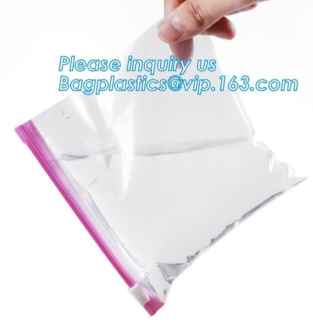 Slider Freezer Custom Transparent LDPE Plastic Waterproof k Storage Bag, Slider zipper clear plastic PE POLY water