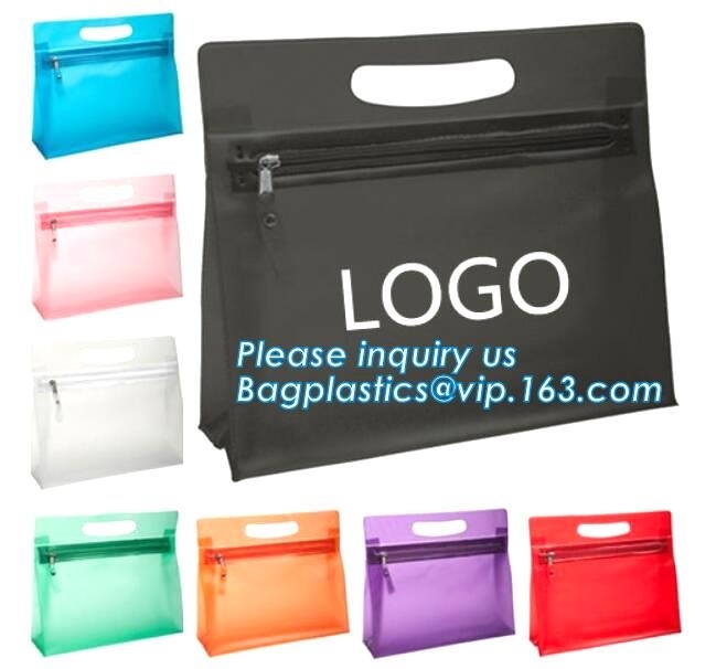 Cosmetics packaging bags With Slider Zipper Top, vinyl pvc packaging bag with slider zipper, Promotional Clear Vinyl Zip