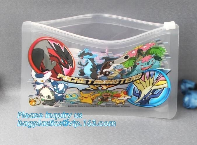 Eco-friendly slider customized logo transparent plastic cosmetic bag, gift packing pvc k cosmetic makeup bags, Doc