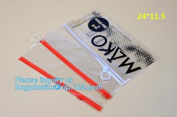Swimwear toiletry PVC Vinyl Bag With Slider k, Slider zipper Clear pvc bag for package Vinyl, snap button PVC EVA