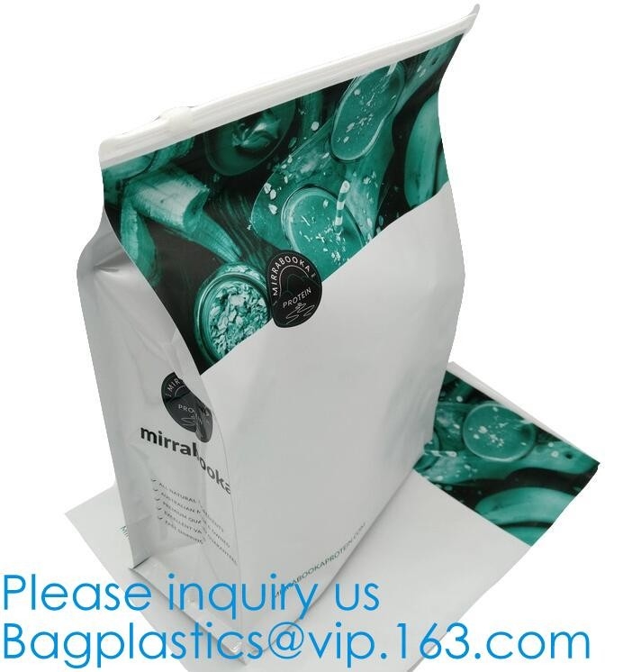Flat Bottom Zipper Stand Up Aluminum Foil Custom Zip Lock With Logo Snack Packaging Bags,Flat Bottom With k Zipper