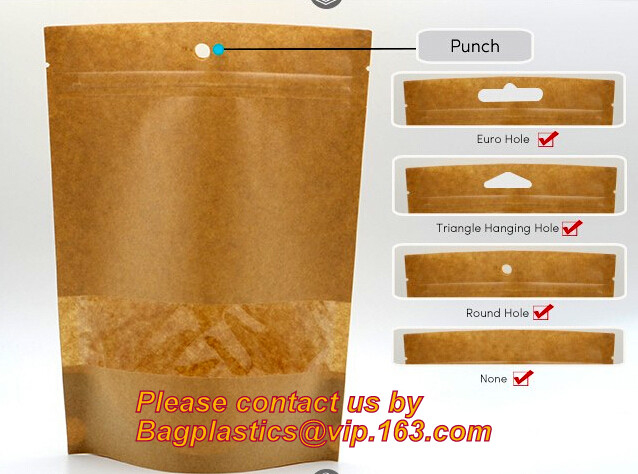 Foil Kraft Paper Bag Coconut Packaging Bags Doypack with Clear Window,500g 1kg 16oz k Food Packaging Bag Customize