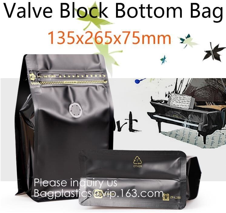 Reusable Top k Square Box Flat Bottom Aluminum Foil Lined Plastic Kraft Paper bag with Window,250g 500g Custom Pla