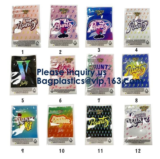 Smell Proof Custom Printed Black Foil Laminated Mylar Bags With k For Food,Mylar Bags Gummy Candy Weed Packaging
