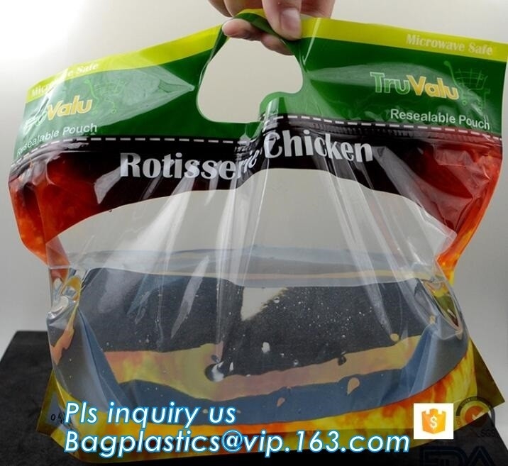 custom printed rotisserie chicken bags roast chicken packaging bag, k handle bags stand up pouch, Plastic foil rot