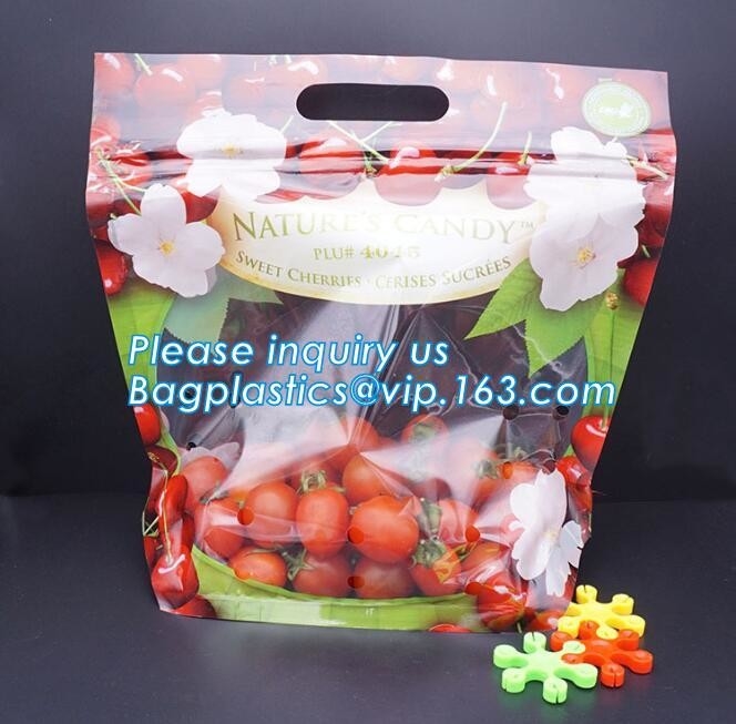LDPE k aseptic grape bag,cherry bag,fruit bag with hole/slider k fruit bag with air holes for grape packagin