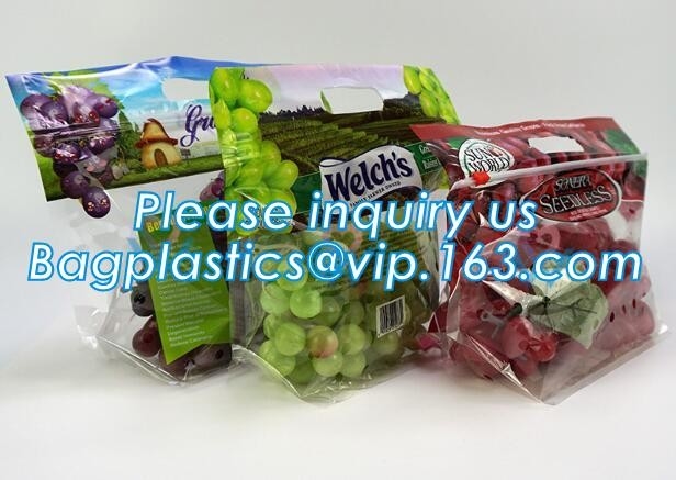 packing bag  slider storage bags with white block, Perforated Standup Bags for Fresh Fruit with Cheap Price, zippe