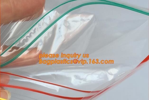 Double zipper tracks LDPE clear plastic k bag plastic k freezer bag, double track k bag for grocery, w