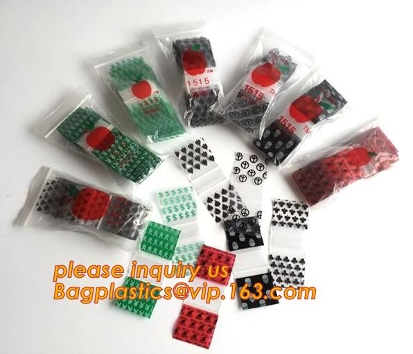 Apple Mini k Baggies/Small Plastic Zip Lock Bags, Baggies for jewelry packaging, mini apple baggie, Herb Jewel Pac