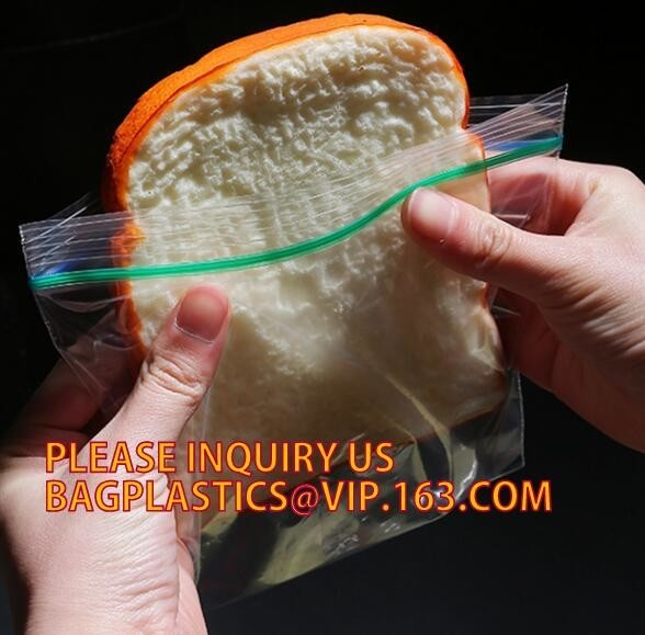 Color box packing 50 count custom LDPE clear reclosable plastic k bag, zipper bag with red line on the top, bageas