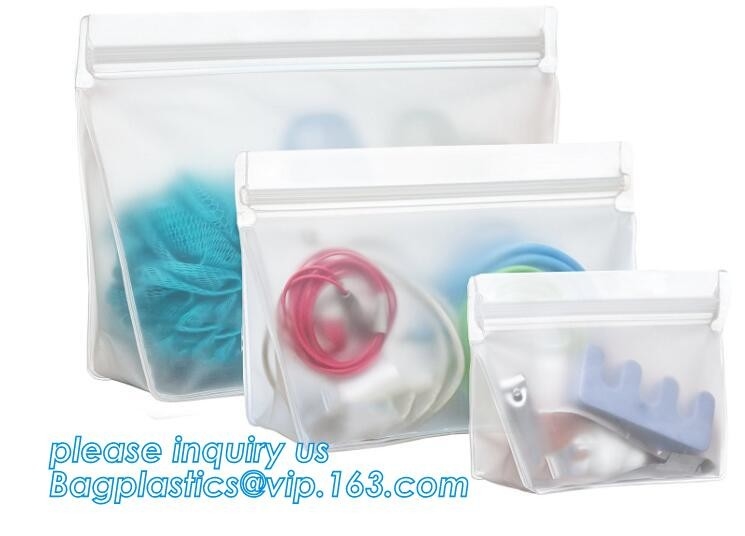 Seal Reusable PEVA Storage Bags ideal For Food Snacks, Lunch Sandwiches, Makeup, ReZip Seal Reusable Storage Bag PEVA fo