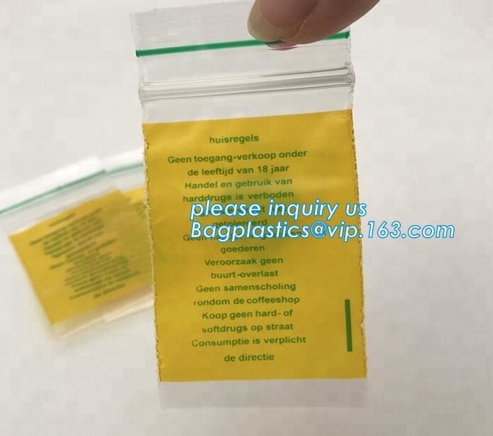 Factory custom color small red / pink / green / yellow / blue resealable  bag for decorations, bagplastics, bageas