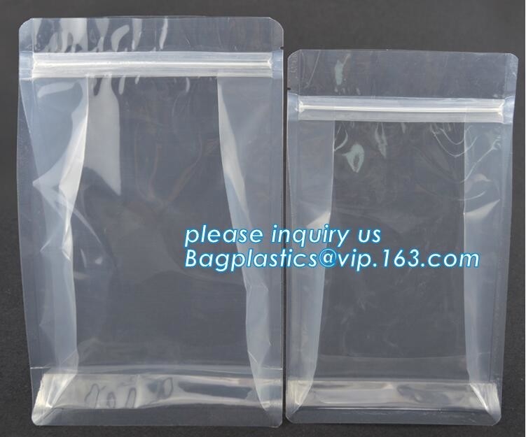 Flexible food Packaging 8 sides sealed flat bottom gusset bag, Professional Production Plastic For Medication  Zip