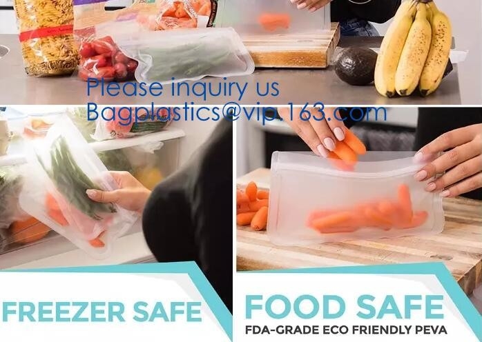 Essential housewares, Fresh Lock, Seal Fresh, Portable Reusable Food k Seal Silicone Fresh Freezer Bag For Travel