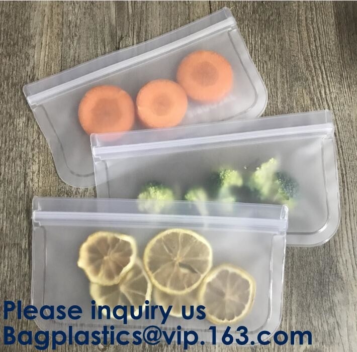 PEVA Snack Food Packaging 5pcs Set Pack Food Snack Storage PEVA k Reusable Peva Food Storage Zip Seal Sandwich Sna
