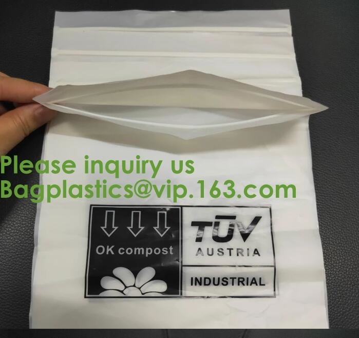 PLA Compostable Clear Poly Custom Printed Plastic K Bags, APPAREL Dress K Bag, Garment Packaging Bag, Bagease