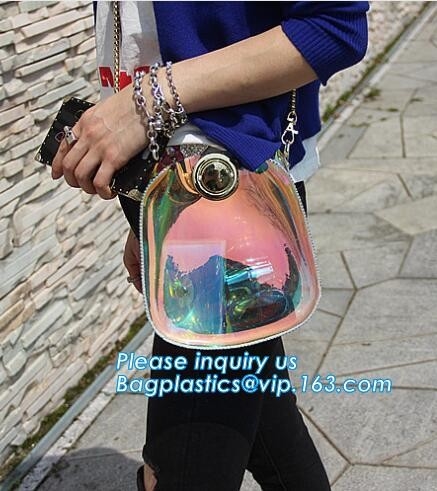 adjustable shoulder strap women nylon pvc tote bag, Summer Beach Clear PVC Shoulder Bag DIY Transparent Clutch Tote Bag