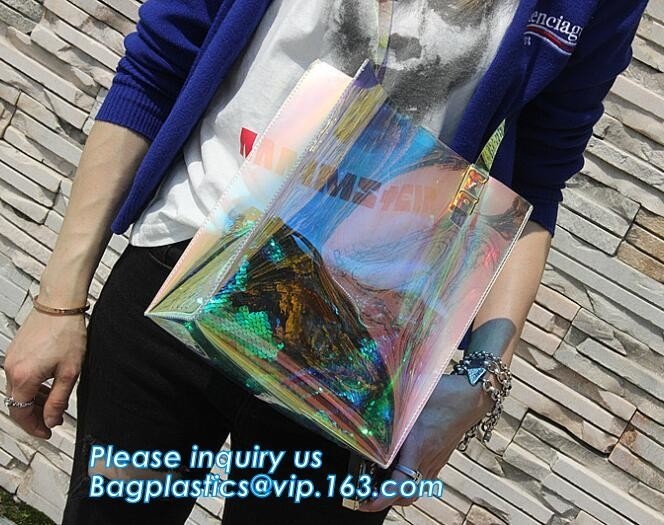 Female Casual Toiletry Shoulder Bags, summer waterproof clear pvc shopping bag bag custom transparent grocery shoulder b