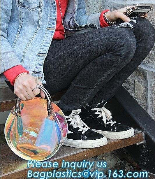 women tote bag transparent pvc handbag, PVC Vinyl Beach Tote Bags Handbag With Handle, handbag tote bag with inner draws