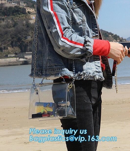 Chain Bag Cute Girl's Clear PVC Transparent Sling Hobo Handbag, PVC Women Handbag, PVC Beach Bag handbag/Fashion women h