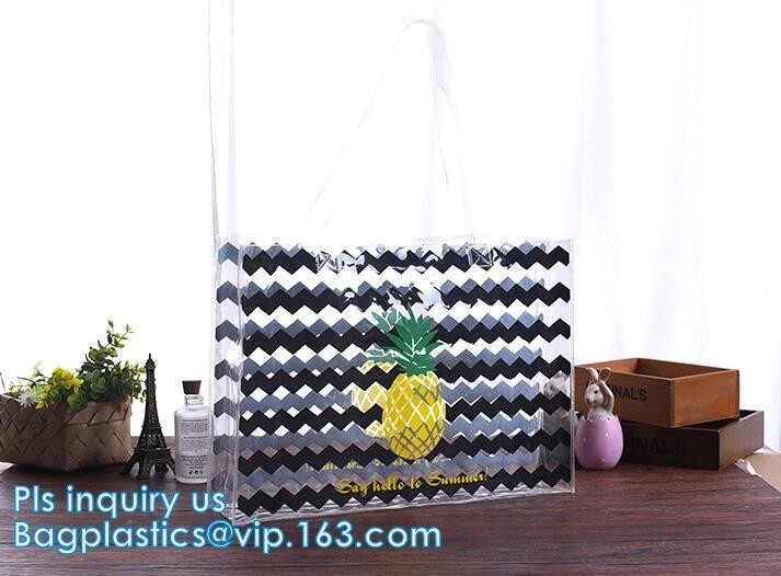 Waterproof Shoulder Bag With Cosmetic Bag, shoulder PU PVC transparent bag, Messenger Shoulder Transparent Beach PVC Zip