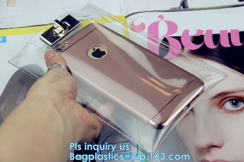 phone purse with cash holder phone case wallet with wrist coin purse, wallet with cell phone pocket, Clear PVC/Vinyl sho