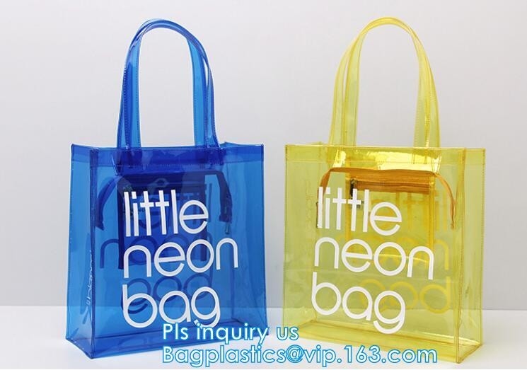 customized handle clear plastic pvc make up bag, vinyl pvc zipper bags with handles, snap button closure or k plas