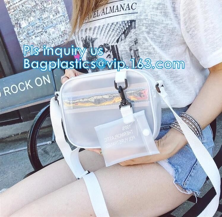 Stadium Purse PVC Handbag Chain Crossbody Bag, holographic transparent pvc handbag korean crossbody jelly bag, Travel ma
