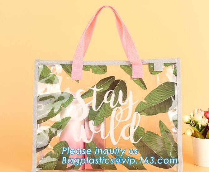 PVC Cosmetic Gift Bags Diy Christmas Packing Bags, bags with handle for retail display, Organizer Storage Bag Large PVC
