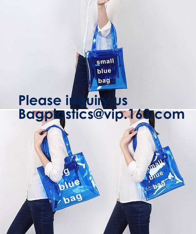Stylish Waterproof Transparent Clear Tote PVC Beach Bag,Girls Fancy Clear Transparent Pvc Handbag Beach Shoulder Sling