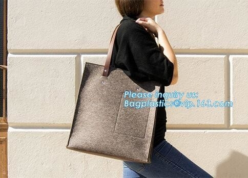 Felt Laptop Bag With Zipper Pocket Eco Polyester Felt Low Price Tote Bag Handmade Fashion Felt Women Bag