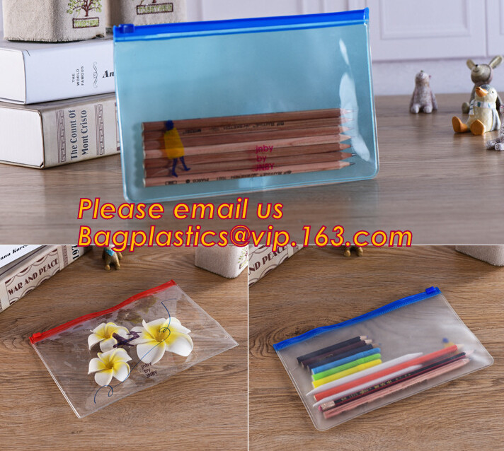 frosted pvc k document file bag, Custom zipper file folder bag, plastic top oppening file bag