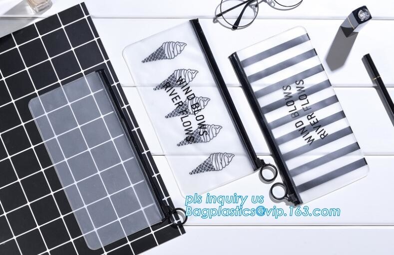 PVC slider bag plastic zipper bag vinyl cosmetic bag, Clothes Packaging Suited Frosted bags, PVC/EVA Vinyl Slider Top Zi