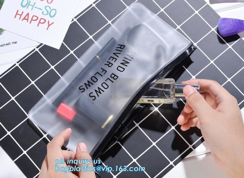 Frosted Plastic EVA Garment Packing Bag With zipper slider, EVA packaging zipper k bag with zipper slider