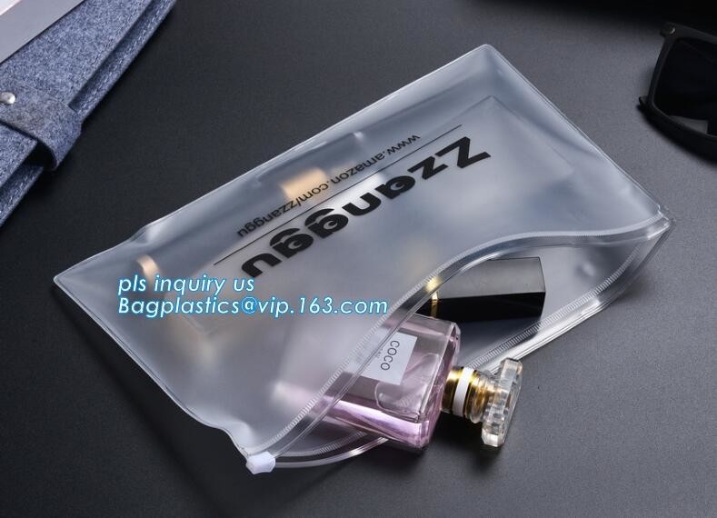 frosted poly bag with slider for clothing packaging, Frosted plastic bag with slider, apparel packaging bag with k