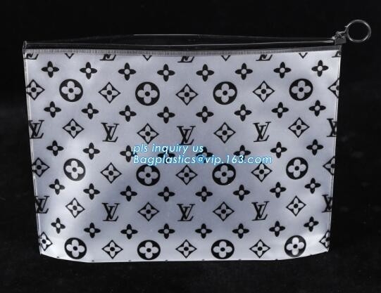 durable clear PVC Slider zipper stand up bag, slider bag for packaging clothing,underwear, nut bag with slider k,a