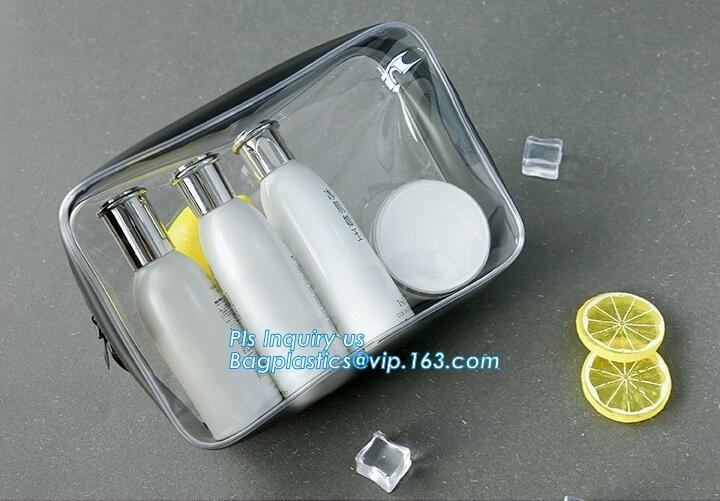 Transparent EVA plastic beach cosmetic bag, vinyl transparent clear PVC zipper cosmetic bag, waterproof clear zipper pla