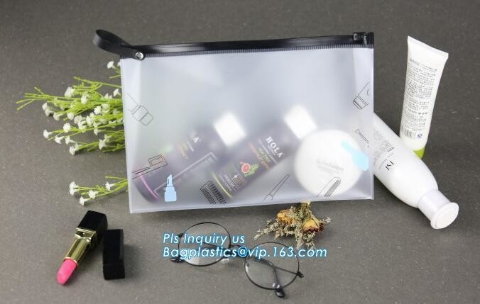 vinyl toiletry zipper bag pvc slider bag custom zipper transparent slider eco-friendly travel pvc cosmetic bag