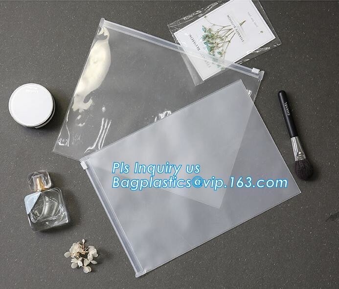 plastic zipper bag with hang holes &amp; slider, Slider Zipper PVC Pouch Clear Vinyl PVC k Bag, Slider Zipper Packing