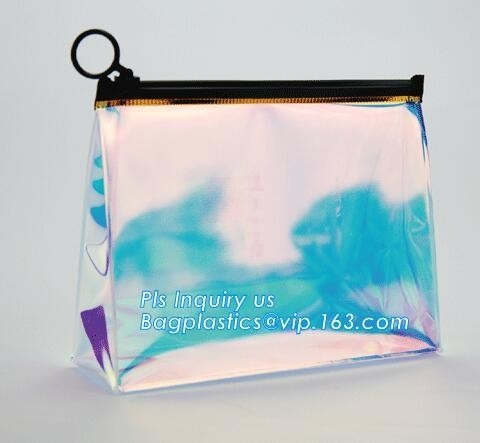 Standup Cosmetic PVC Bag With Slider, swimwear PVC vinyl Bag with slider zipper, Bag With Zipper /Cosmetic Zipper Bag Wh