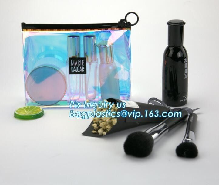 gusset slider k printed pvc zipper bags with holding loop with confetti, zipper slider bags for pencils pens