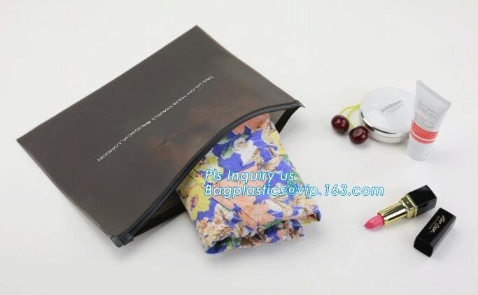 PP slider bag / PP zip seal bag, k bags slider zipper pvc packing documents bags, Cosmetic Cases Plastic PVC Trave