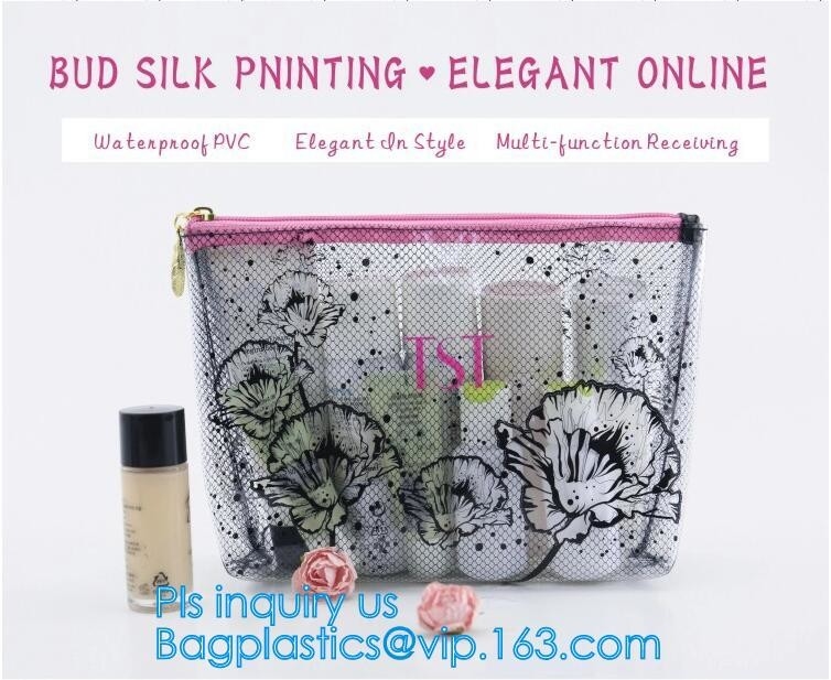 pvc pouch clear vinyl pvc k bag, PVC zipper slider travel cosmetic bag, commodity package bag, matte frosted PVC s